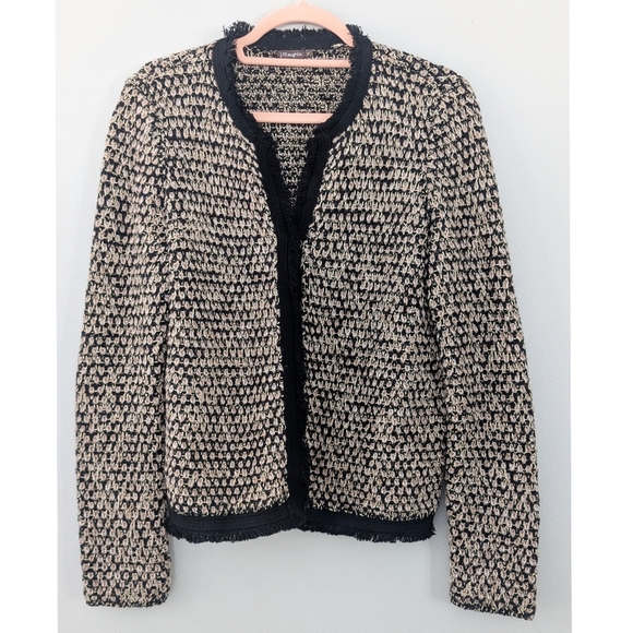 J. McLaughlin Tweed Fringe Cardigan - Picture 1 of 7